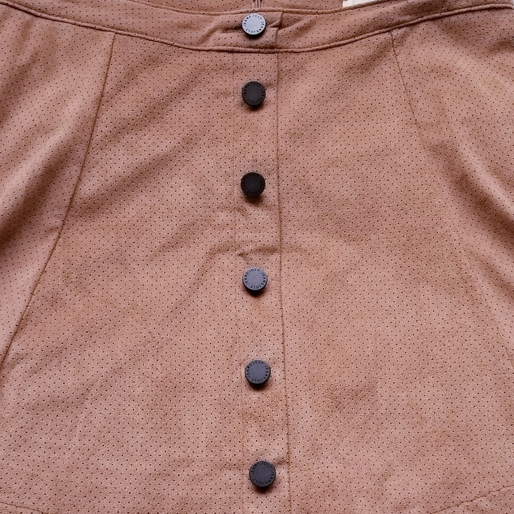 JOLT FAUX SUEDE BROWN CIRCLE SKIRT SIZE 3 - Picture 4 of 8